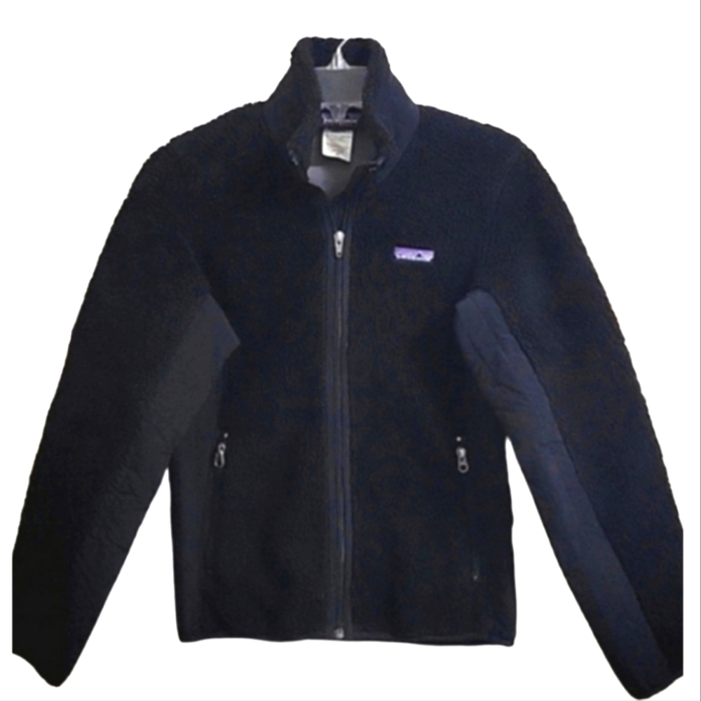 Patagonia Synchilla black front zip fleece jacket women's size XS